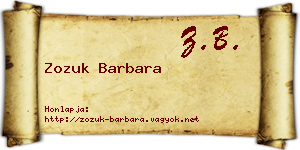 Zozuk Barbara névjegykártya
